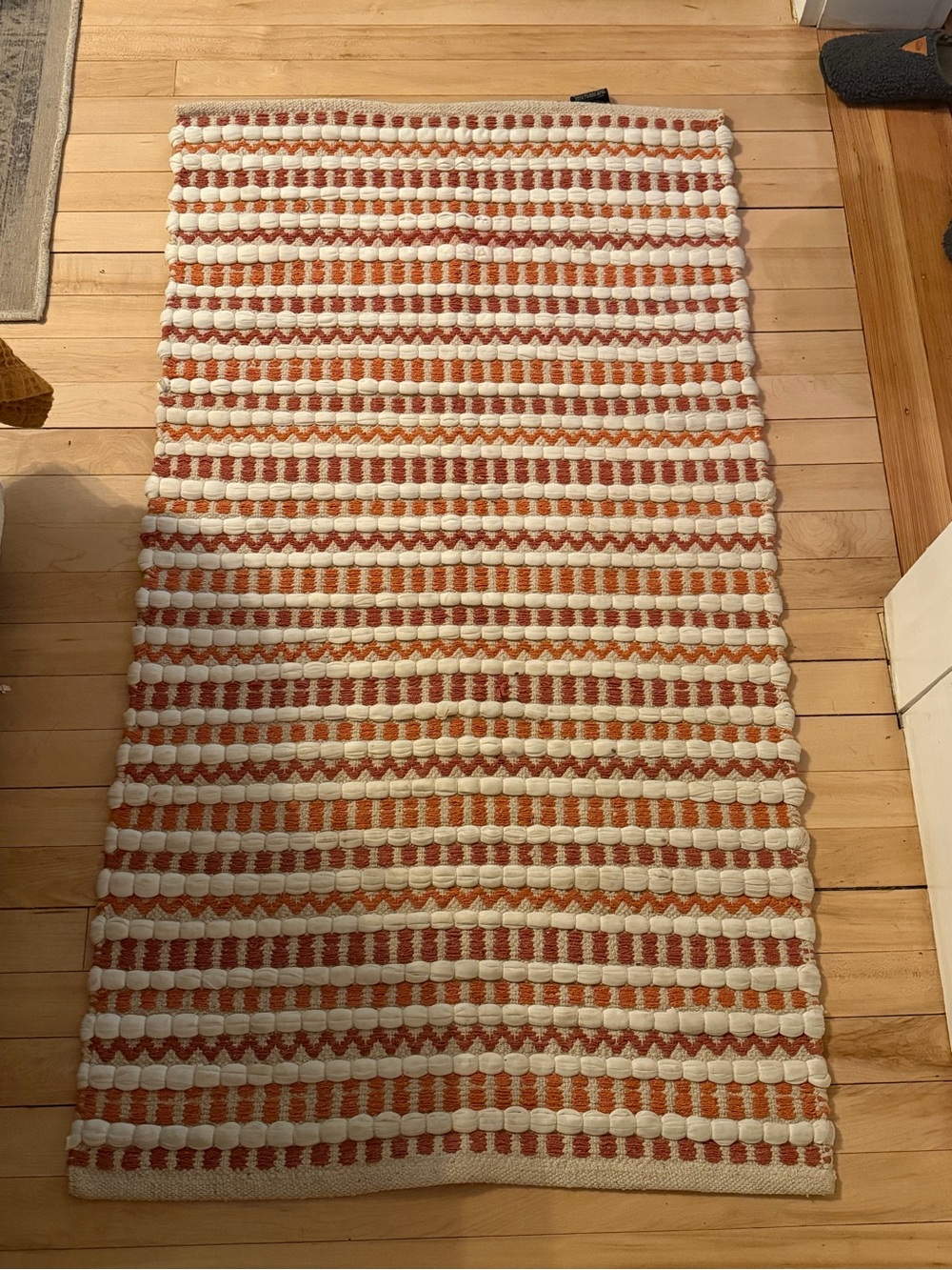 BCBGMaxAzria Cream and Terracotta Woven Accent Textile